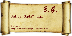Bukta Györgyi névjegykártya