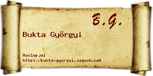 Bukta Györgyi névjegykártya